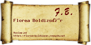 Florea Boldizsár névjegykártya